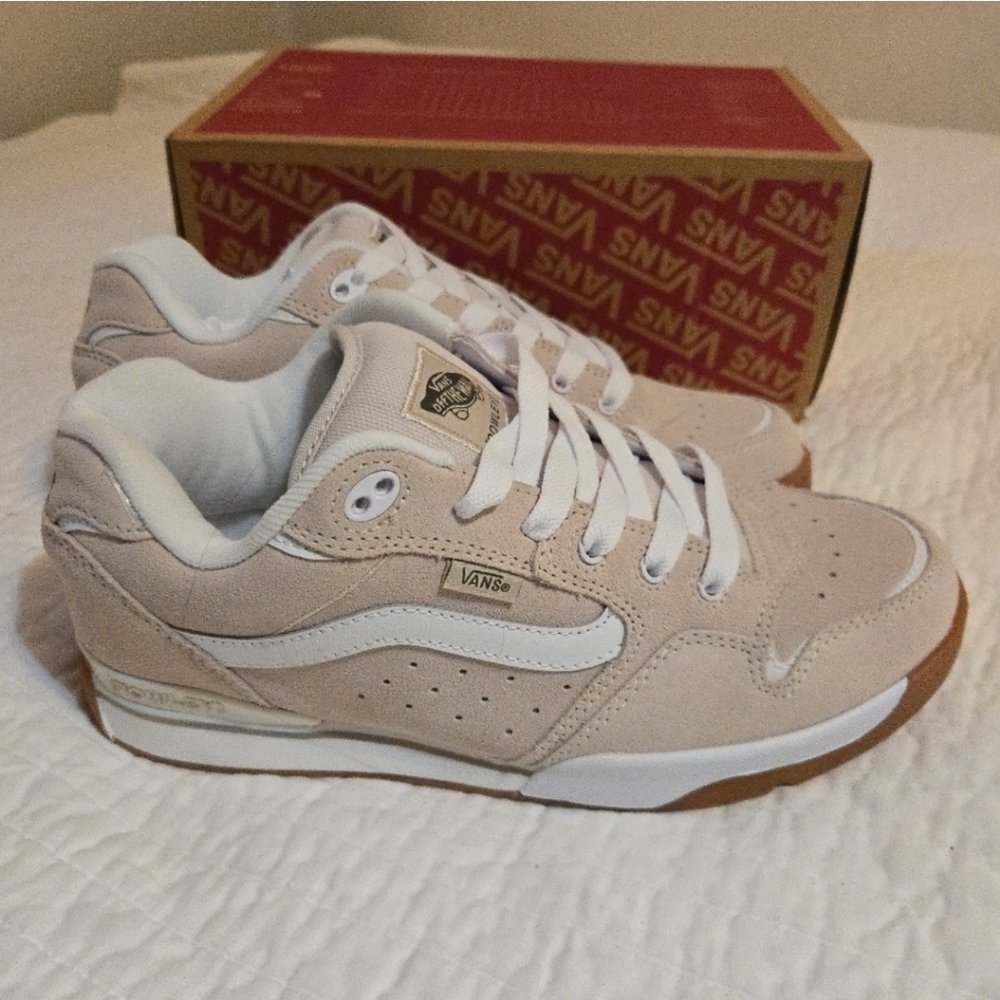 Vans Rowley XLT Skate Suede Men 9 Rainy Day Tan and White Y2K Retro 092025 - Picture 5 of 8